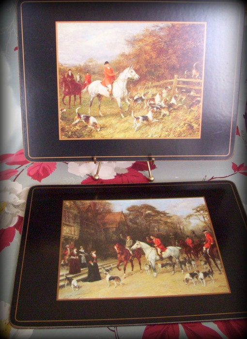 Vintage Pimpernel Luncheon Placemats Tally Ho English Hunting
