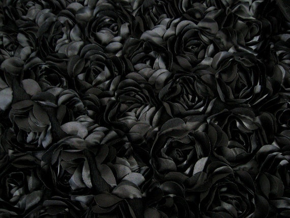 Black Satin Rosette Fabric Dress fabric Costume dress by LaceFun