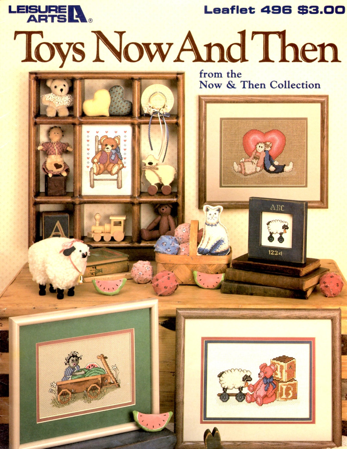 Toys Now and Then cross stitch pattern leaflet from MillersCrafts on