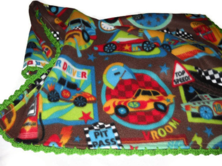 Fleece Nascar BlanketHot Wheels by BabyBlanketsAndETC on Etsy