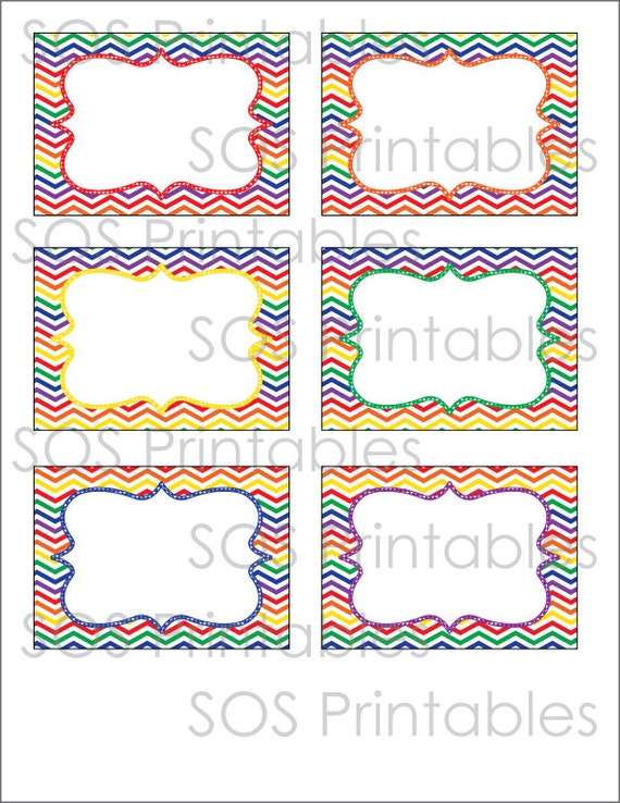 Rainbow Party Labels Printable PDF EDITABLE by SOSPrintables