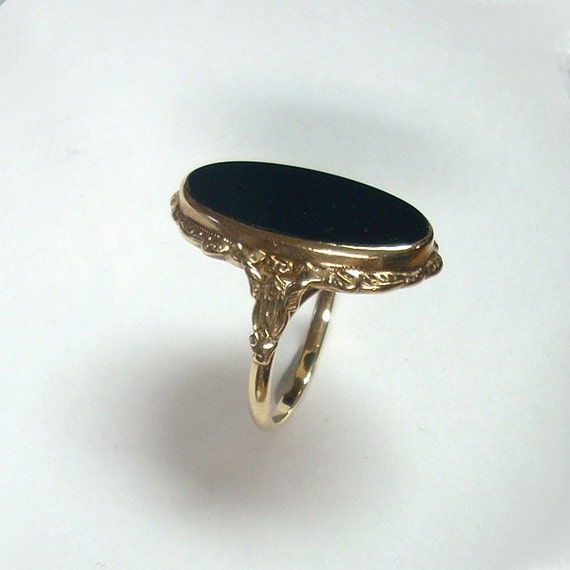 Vintage Black Onyx Ring 90