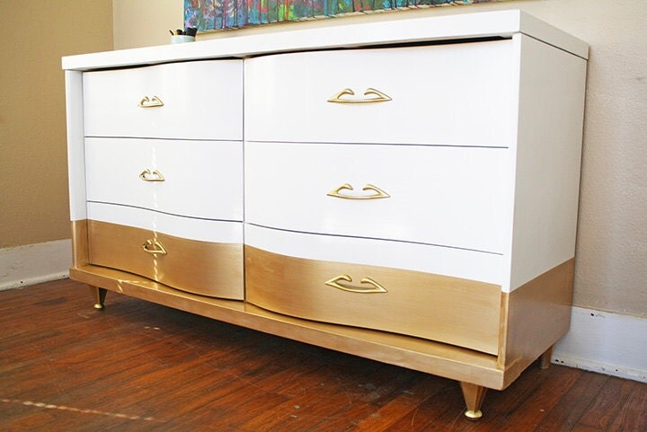 Portfolio: Curvy Gold Dipped Dresser SOLD