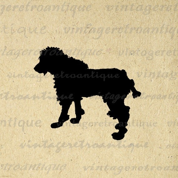 Dog Silhouette Printable Digital Image Pet by VintageRetroAntique