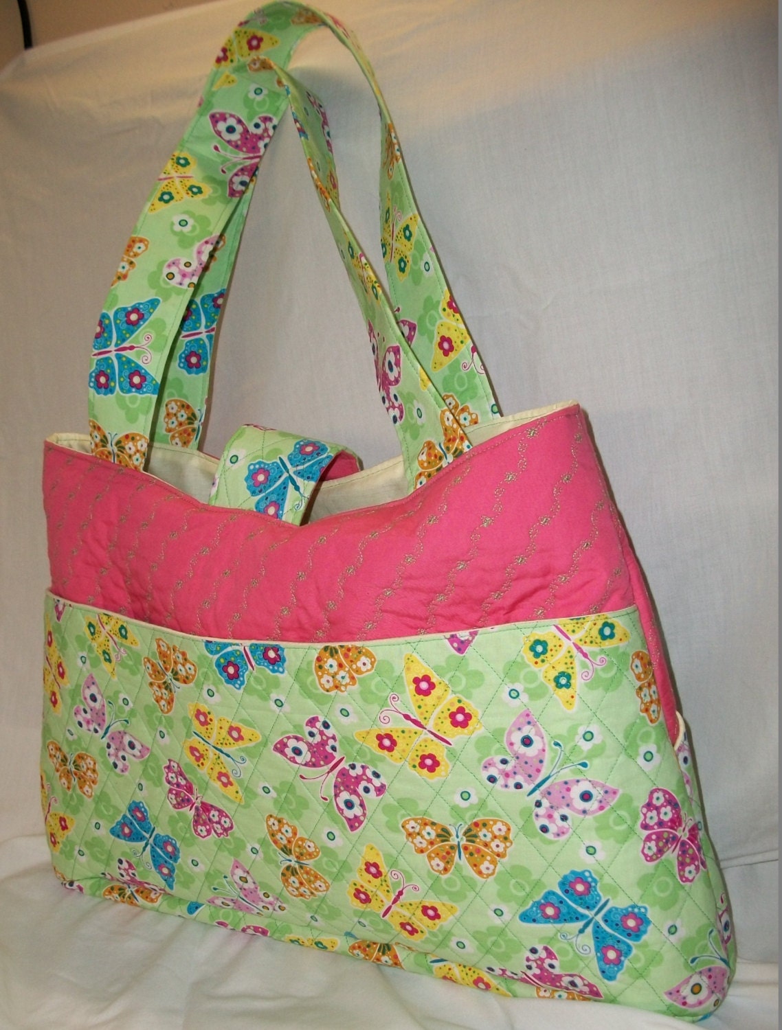 VERY Cute and girly Quilted baby diaper bag with by ElectroBags