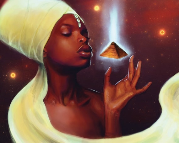 Kemetic Egyptian Black Woman Goddess African American Art