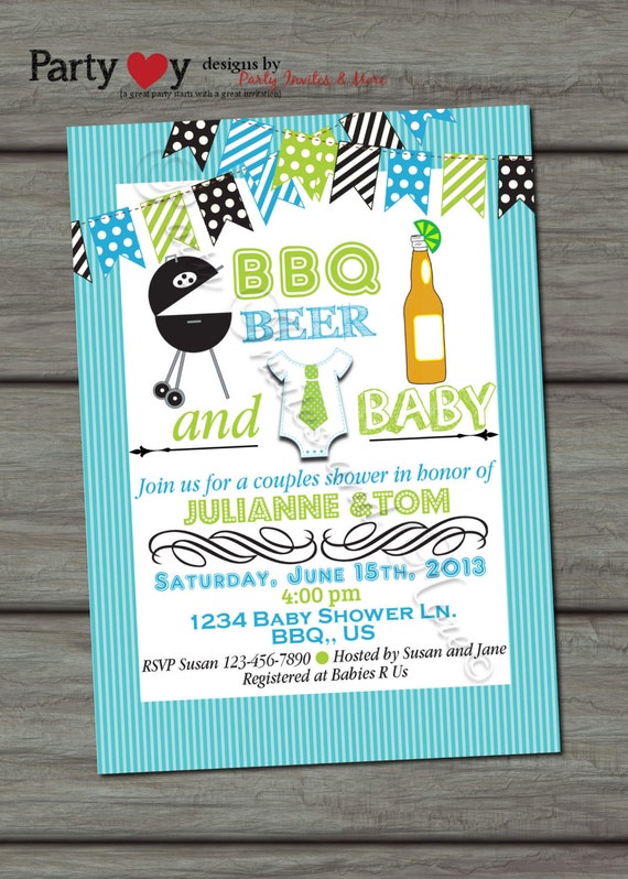 Items similar to Beer BBQ and Baby Joint Baby Shower Boy ...