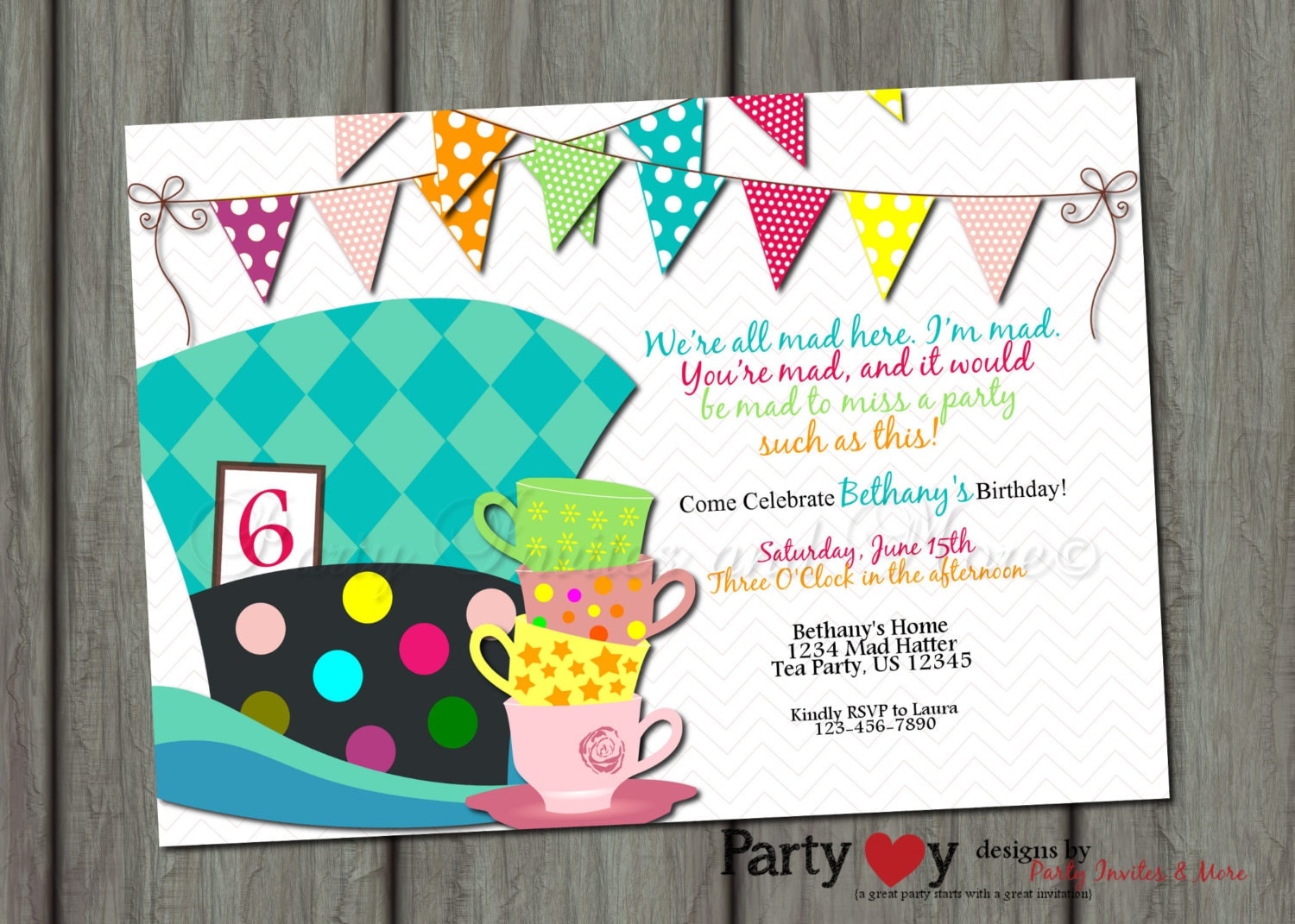 Printable Madhatter Invitations 4