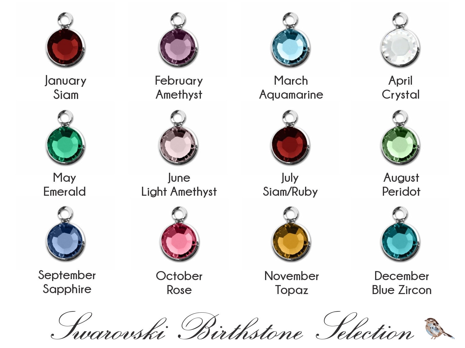 Items similar to Swarovski Birthstone Charm Add-On, Crystal Charm on Etsy