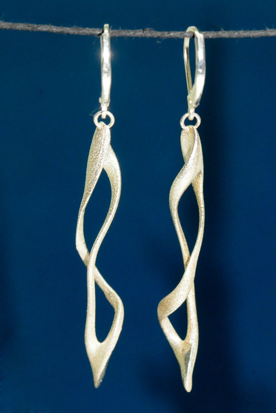 Sterling silver twist earrings by KallaKreations on Etsy