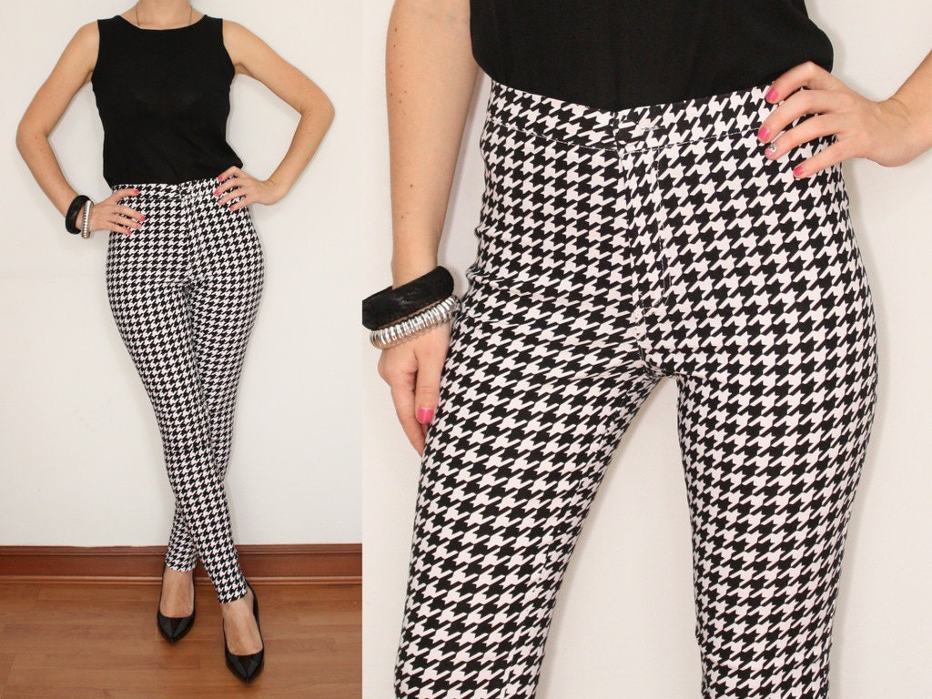 black and white pants