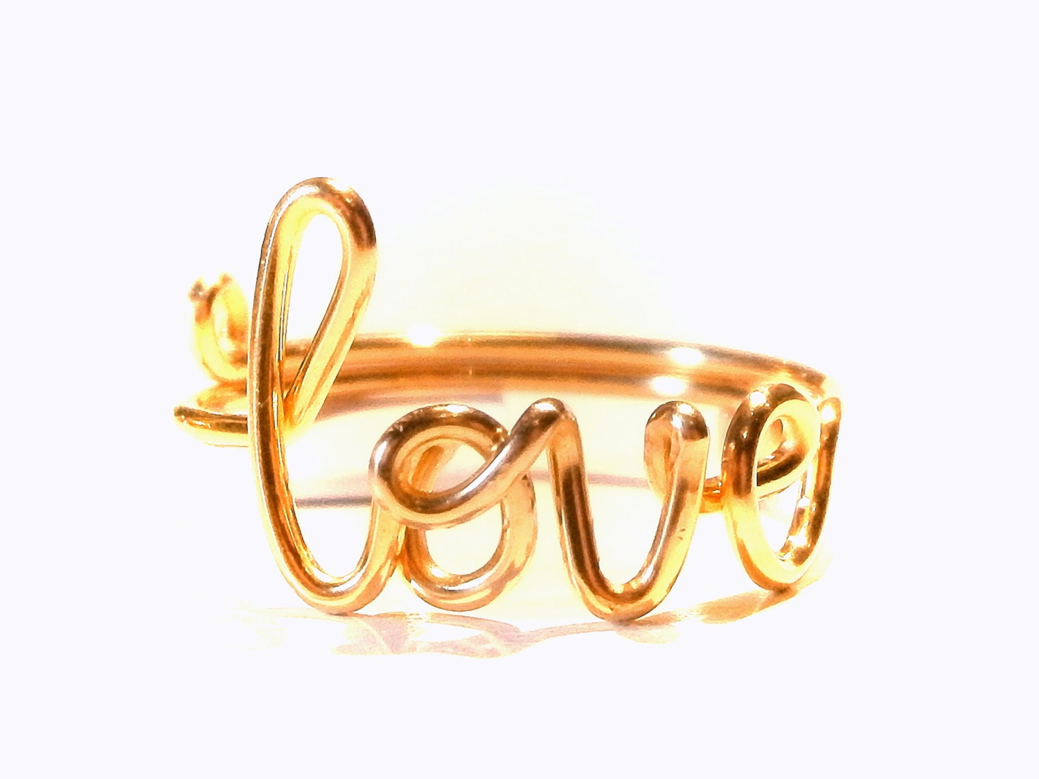 Gold Love Ring Love Ring Word Rings Bridesmaid Jewelry