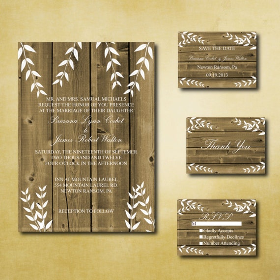 Printable western wedding invitation templates