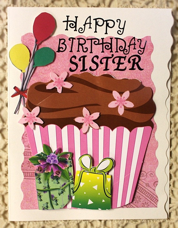 items similar to happy birthday sister card on etsy