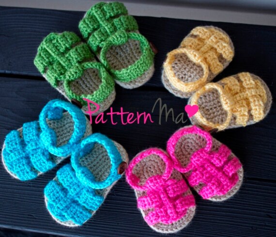 girl baby crochet for sandals pattern Girl Crochet Sandals Pattern Etsy Baby on 9 PatternMa by Boy or