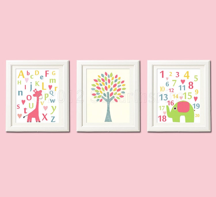baby girl colorful nursery Art Print 8x10 Baby by SugarInspire
