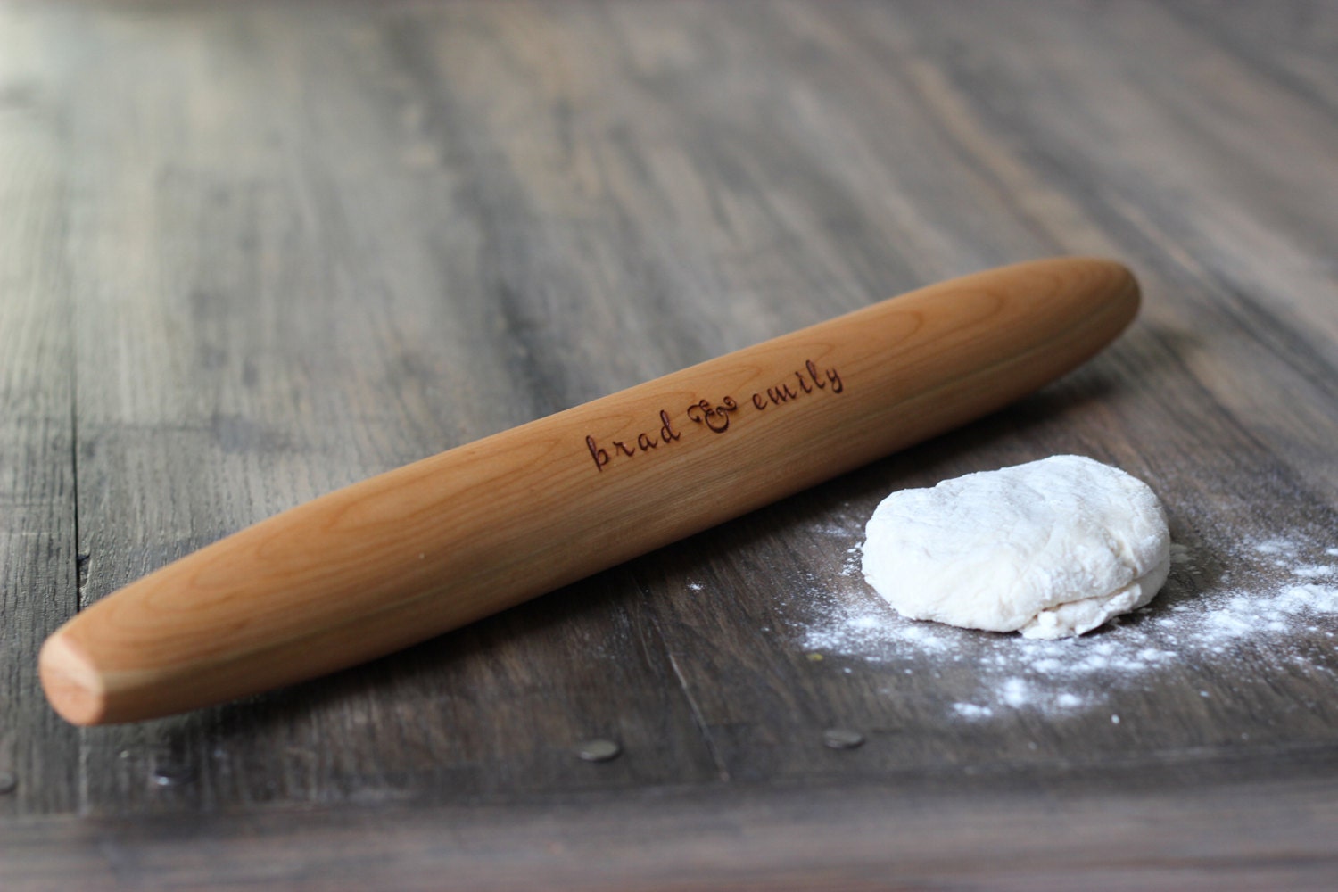 Custom Tapered Rolling Pin Solid Wood Engraved Personalized