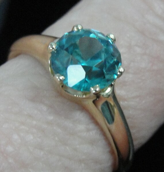 RESERVED Beautiful Blue Antique Zircon Ring by MSJewelers on Etsy