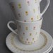 Pair of Vintage Perky Spring Teacups with Tulips by Centura Corning, Circa 1970s