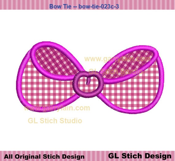 Cute Bow tie Machine embroidery applique design by GLStitchStudio