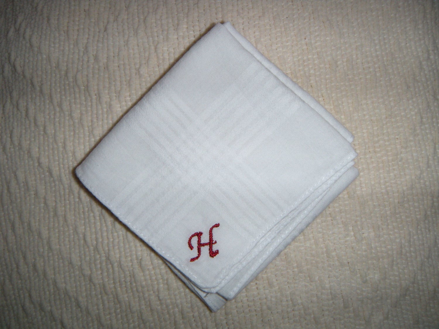 Monogrammed Handkerchiefs Two Mens Handkerchiefs
