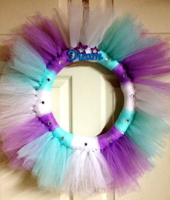 Items similar to Ballerina TuTu Wreath - Birthday, Girls Room, Purple ...