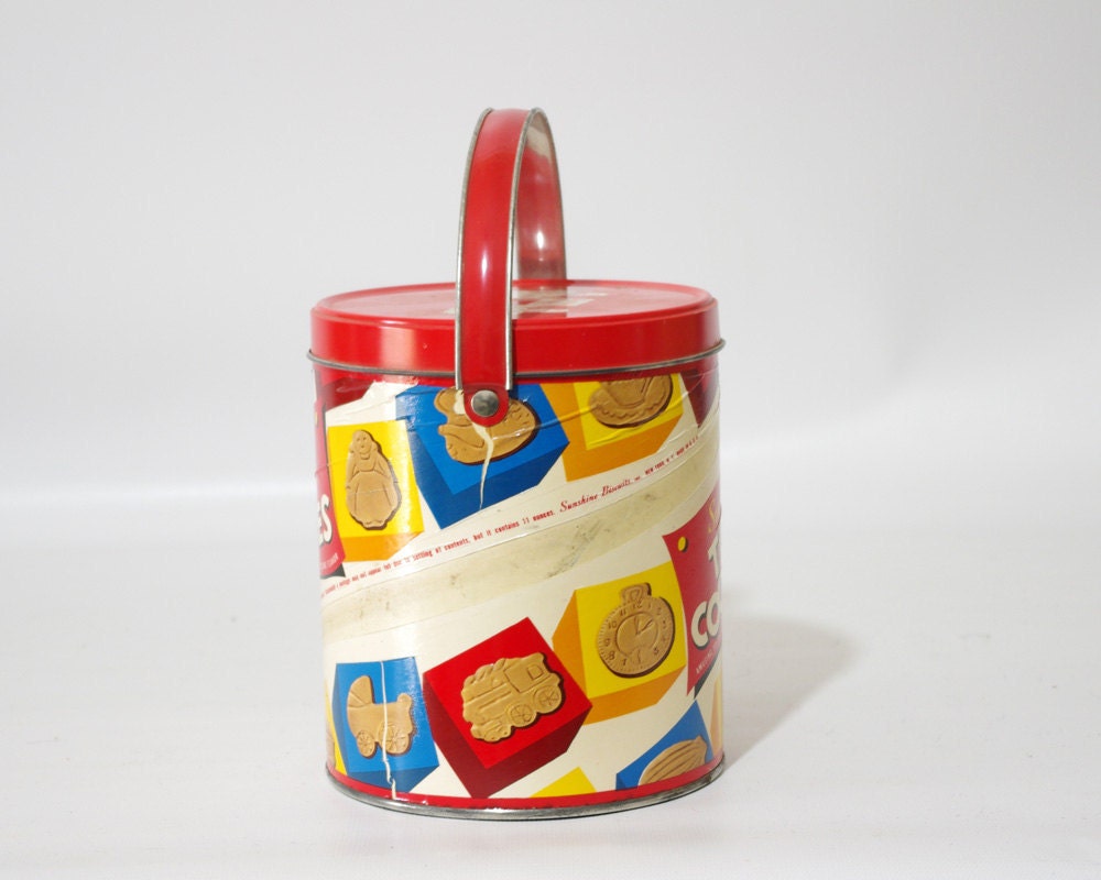Sunshine Toy Cookies Vintage Tin & Cardboard Container