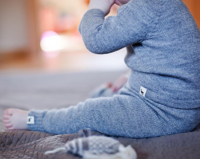 Raglan pullover / Baby alpaca gray sweater / light pullover for boy / girl / baby / toddler / kids