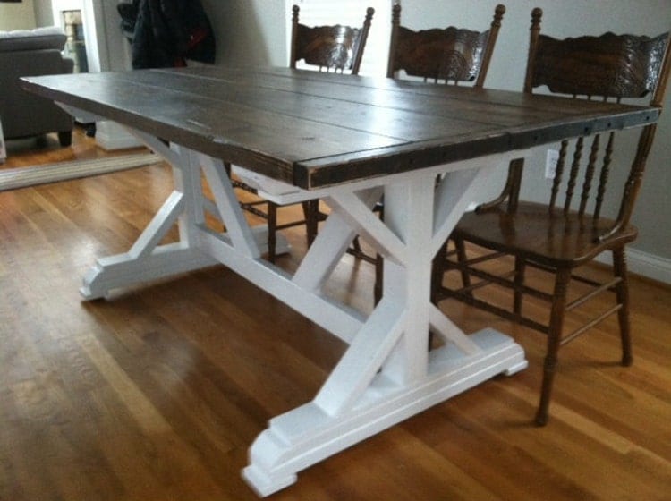 Rustic X Frame farmhouse table by SurfDustFurniture on Etsy