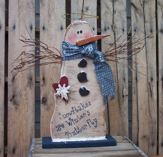 Items similar to Snowman Angel Wood Craft Pattern for ...