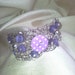 Wire Mesh Cuff Bracelet - Funky Buttons and Diamante - Handknit Button Jewellery