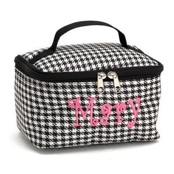 Houndstooth Cosmetic Bag Embroidery Blank by MonogramSTL on Etsy