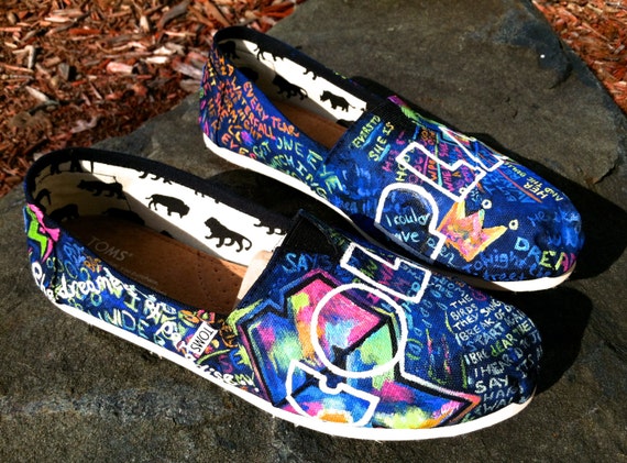 Items similar to Made to Order Custom Painted TOMS Coldplay Paradise ...