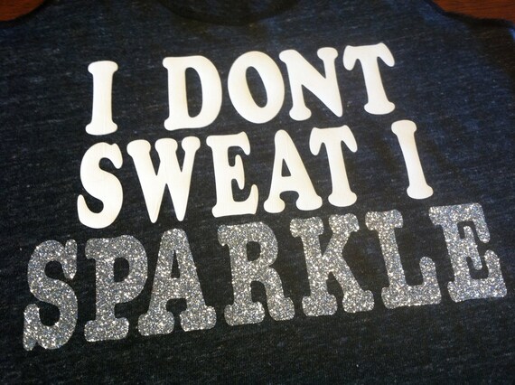 I Dont Sweat I Sparkle Workout Tank DARK GREY