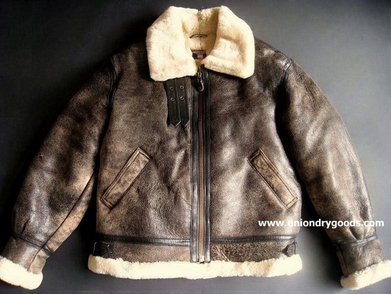 Vintage B3 Bomber Jacket Leather Shearling WW2 By Uniondrygoods