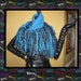 Unique blue & Black one of a kind UNISEX Ultra Fringe Infinity Scarf also custom made