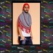 Hipster Red & Gray one of a kind UNISEX Upcycled fringed Infinity Scarf