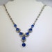 Vintage Bogoff Sapphire Blue Rhinestone Necklace