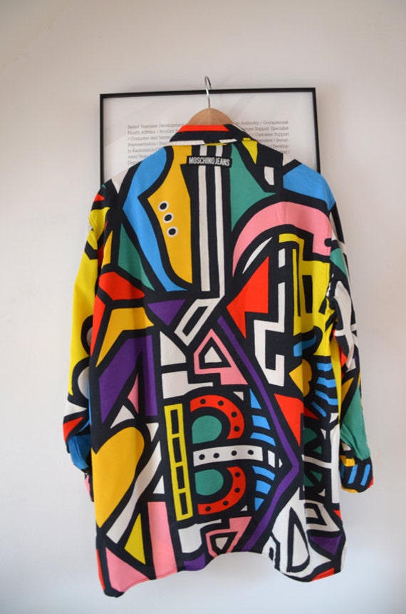 Crazy 90s Graphic MOSCHINO Oversize Long Sleeve Button Up