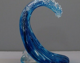 blown glass wave sculpture...