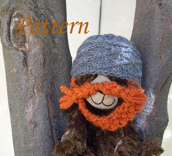 PATTERN Knit Dwarf Hat with Beard Preemie Baby Toddler