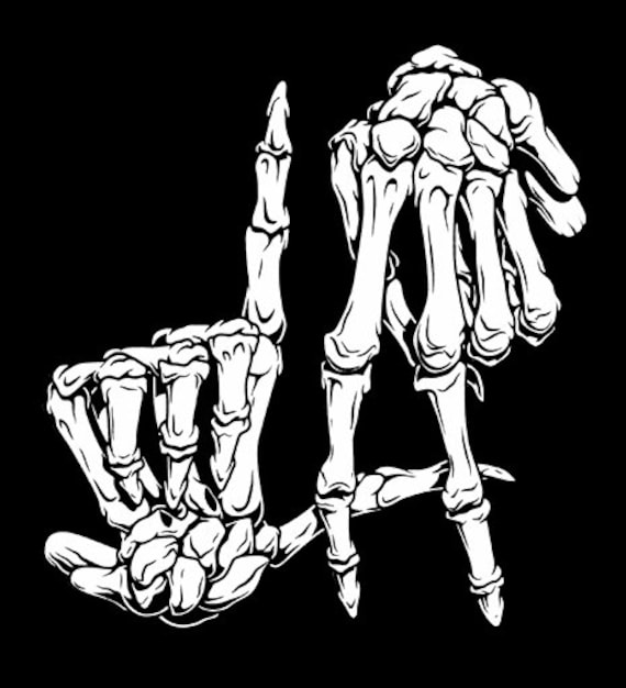 l.a. skeleton fingers on t-shirt or tank top by 313apparel