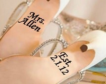 blue bottom personalized bridal shoes