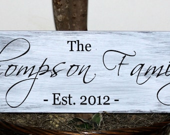 Primitive - Custom family name sign with established date