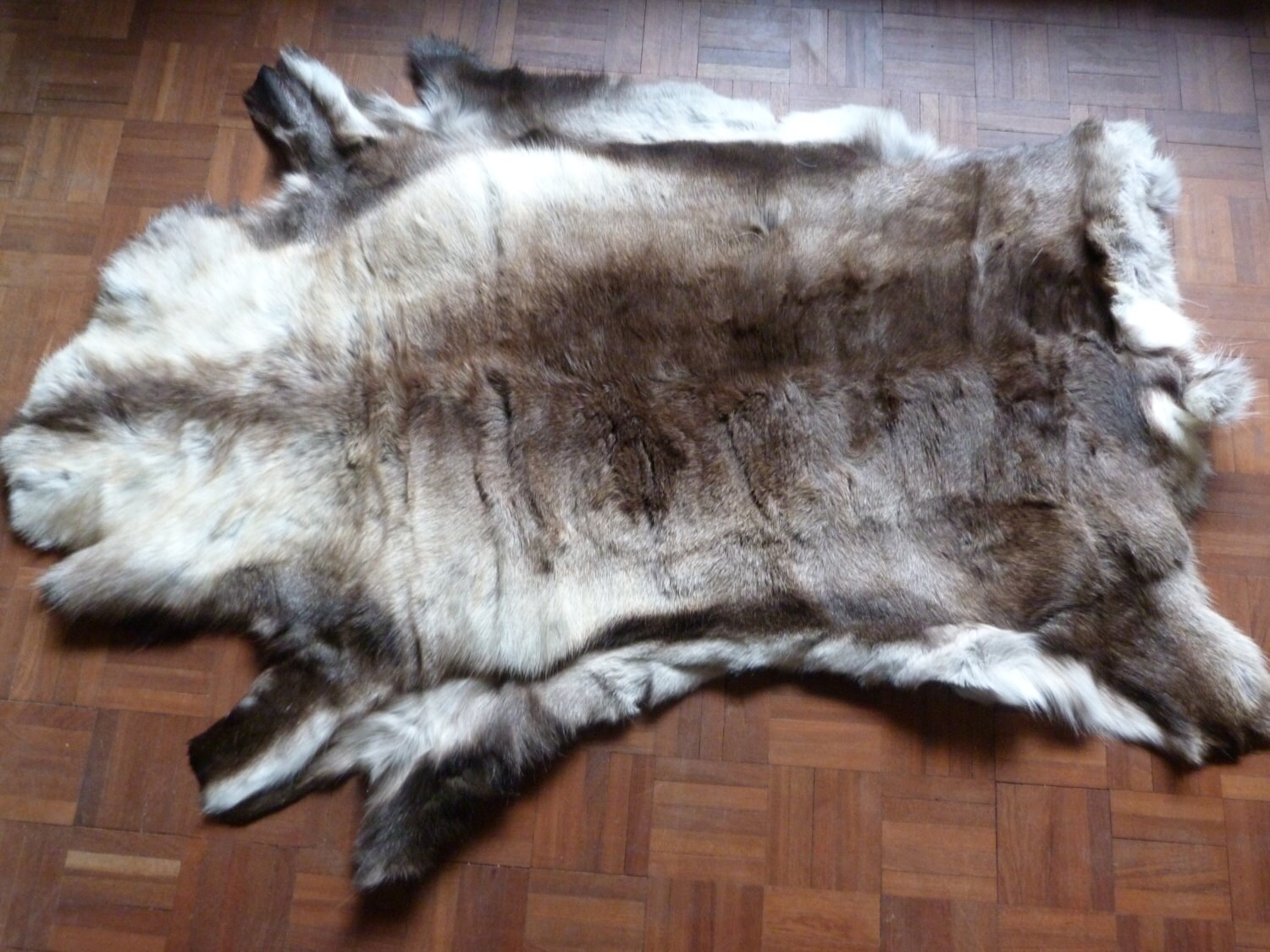 Reindeer Fur Rug Throw Blanket Crafting by RareandVintageSupply