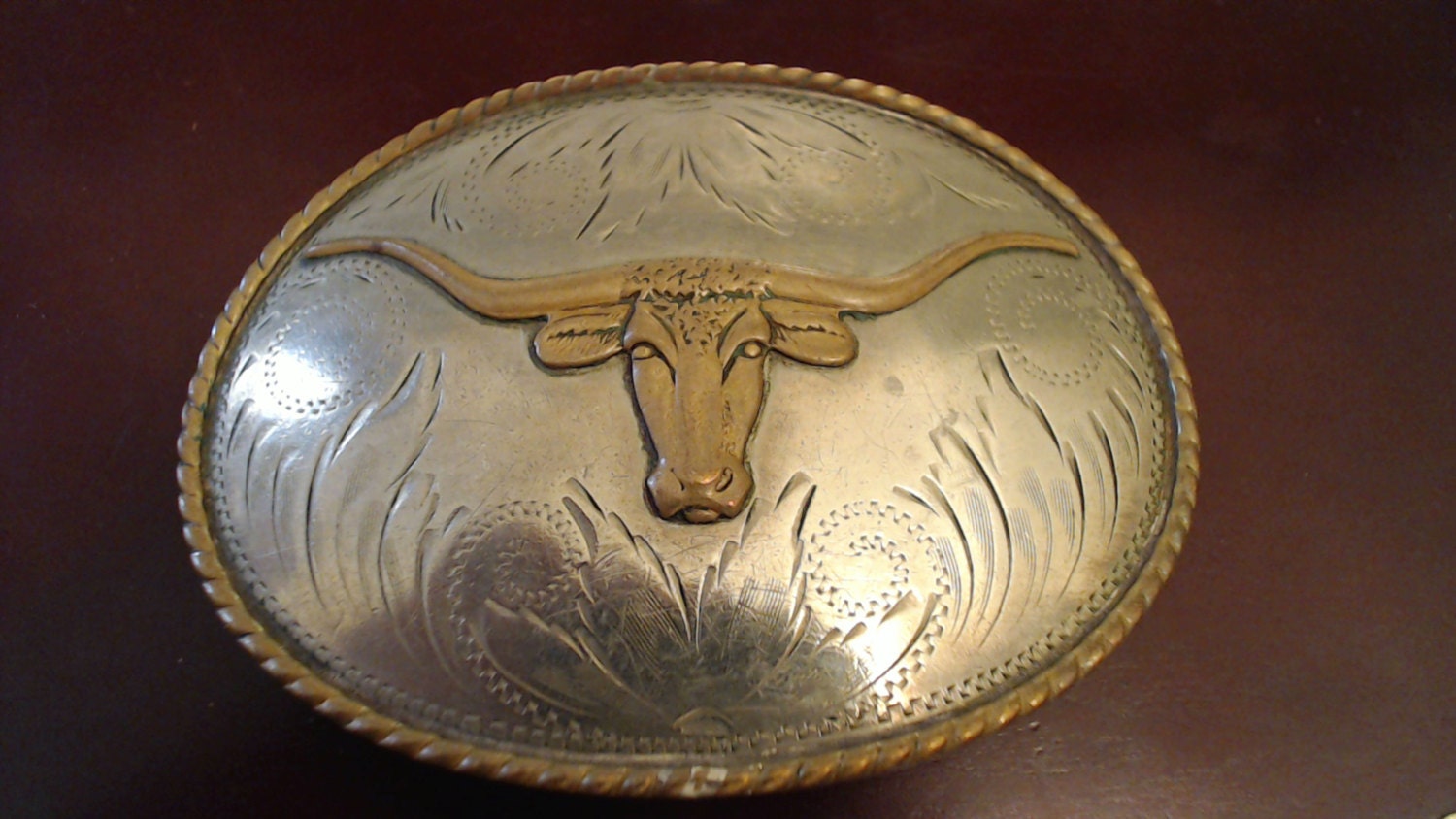 vintage western belt buckle comstock german silver texas