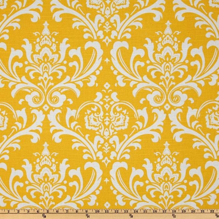 Yellow Damask fabric by the yard Premier Prints TRADITIONS