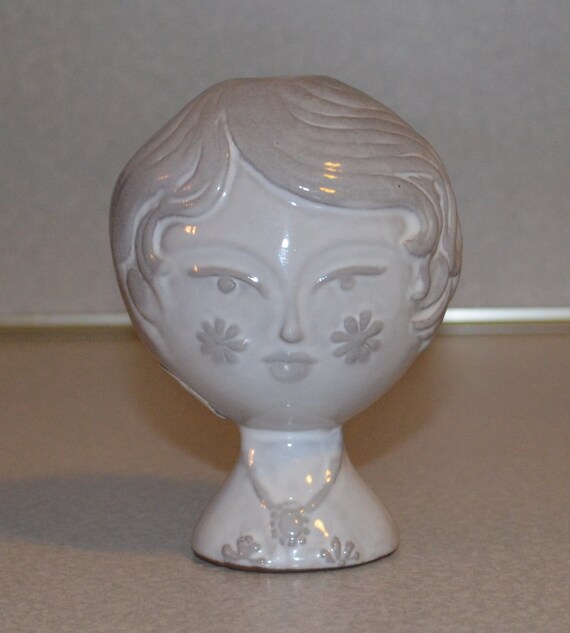 Vintage Jonathan Adler Lady Head Vase Art Pottery Handmade in