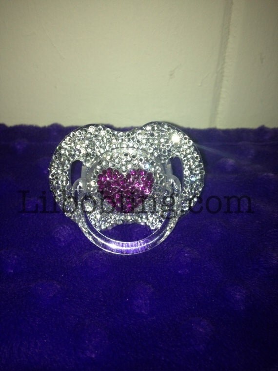 Items similar to Avent Bling Pacifier with Heart on Etsy