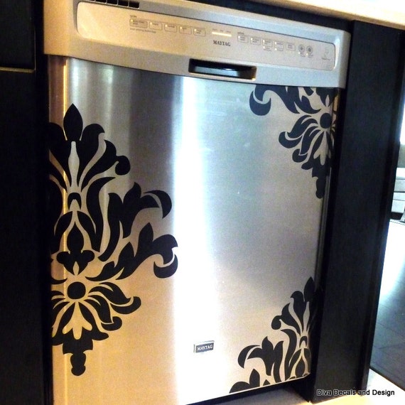 Damask Dishwasher Decal Appliance deal kitchen decal